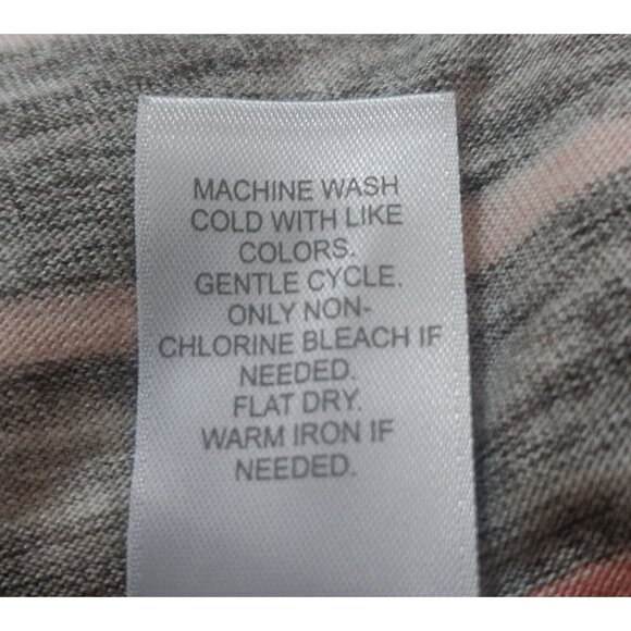 Pure Jill Gray & Pink Striped Long Sleeve Tunic Top Size M - Picture 6 of 8